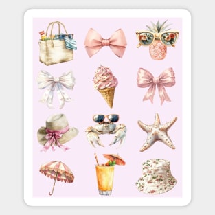 Pale Peach-Pink Coquette At The Beach Summertime Fun Magnet